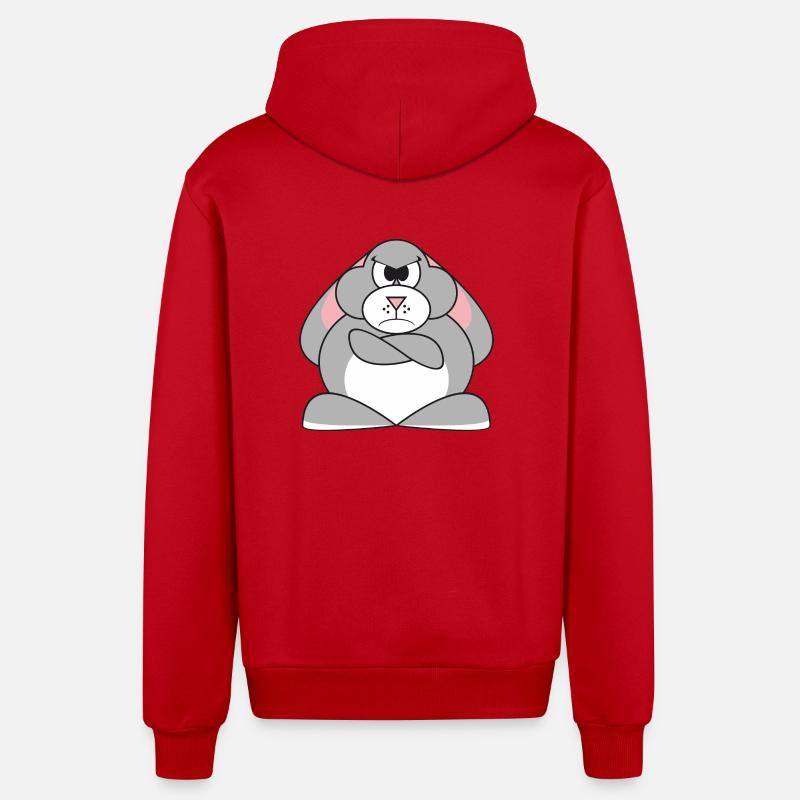 Sulk bunny - Veste à capuche bio décontractée fabriquée en UE - rouge