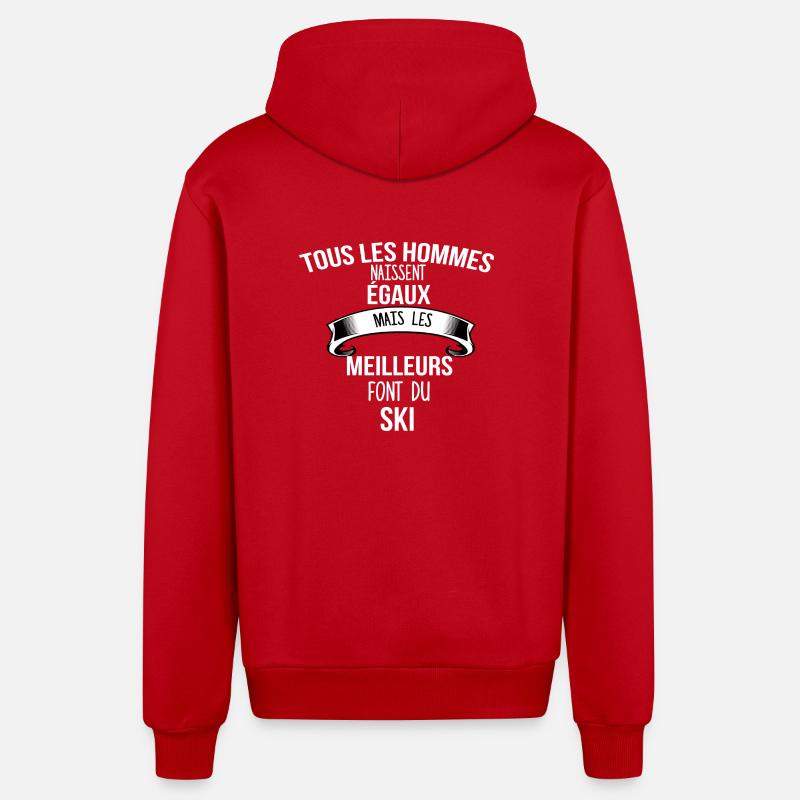 ski cadeau humour - Veste à capuche bio décontractée fabriquée en UE - rouge