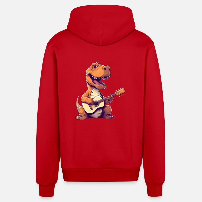 Trex Guitariste Guitariste - Veste à capuche bio décontractée fabriquée en UE - rouge