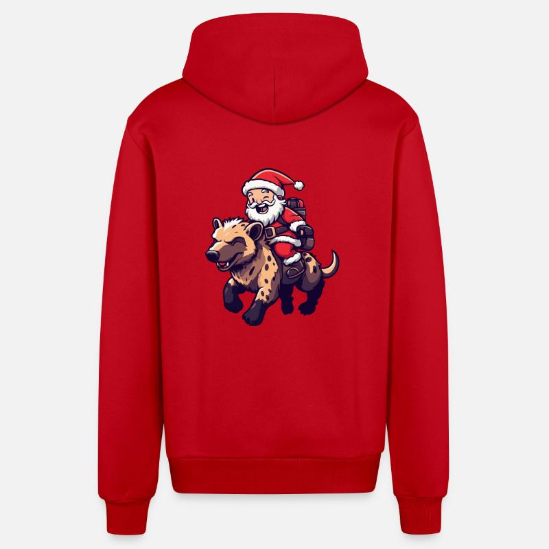 Hyène Père Noël - Veste à capuche bio décontractée fabriquée en UE - rouge