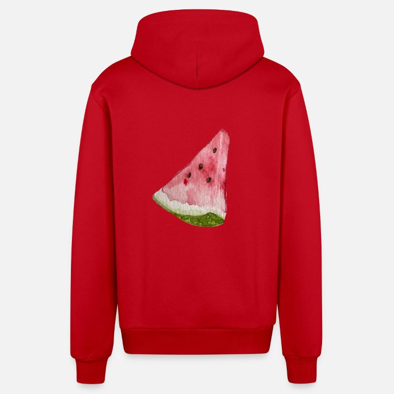 Tranche de pastèque - Veste à capuche bio décontractée fabriquée en UE - rouge