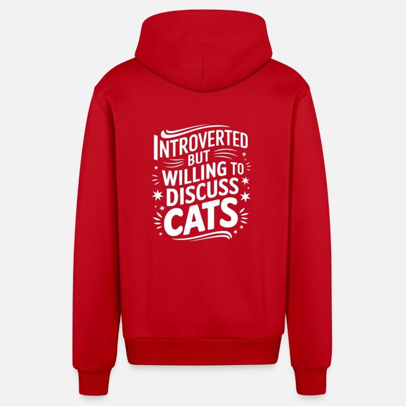 Introverti, antisocial, introverti - Veste à capuche bio décontractée fabriquée en UE - rouge
