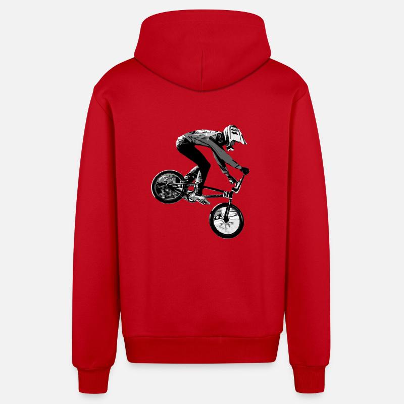 bmx - Veste à capuche bio décontractée fabriquée en UE - rouge