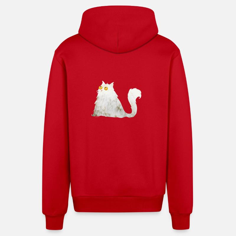 Chat patapouf - Veste à capuche bio décontractée fabriquée en UE - rouge