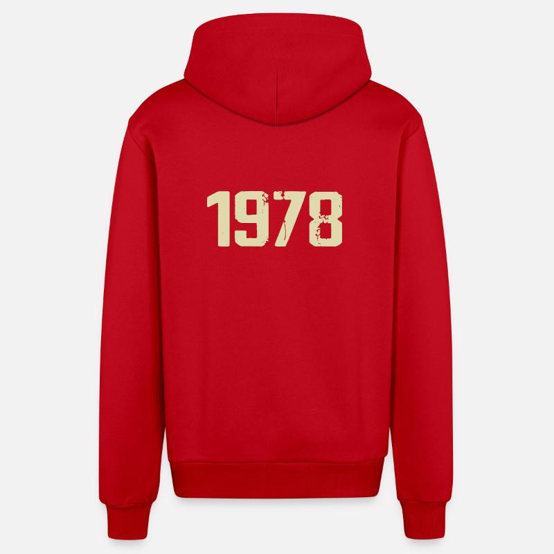 Jubilee 1978 - Organic Relaxed Hooded Jacket Made in EU - red