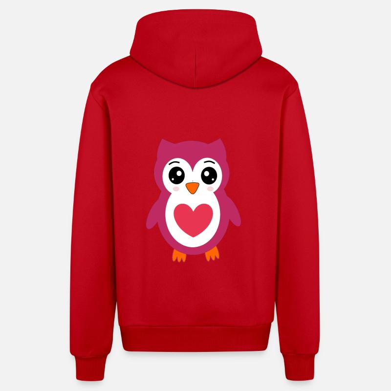 Saint-Valentin cœur rose, st.valentin - Veste à capuche bio décontractée fabriquée en UE - rouge