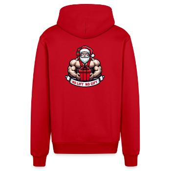 No lift no gift - Organic Relaxed Hooded Jacket Made in EU - red - Back