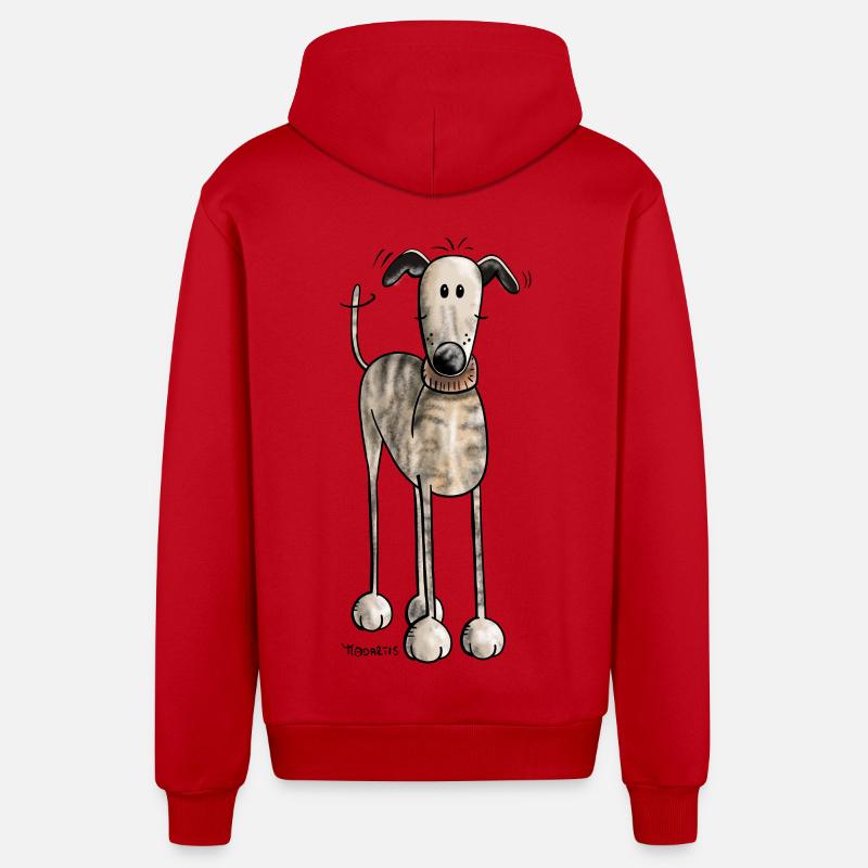 Galgo Espanol - Chien - Chiens - Cadeau - Veste à capuche bio décontractée fabriquée en UE - rouge