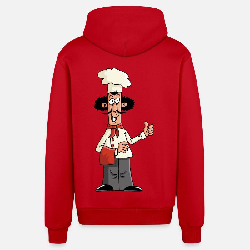 Chef cuisinier - Veste à capuche bio décontractée fabriquée en UE - rouge