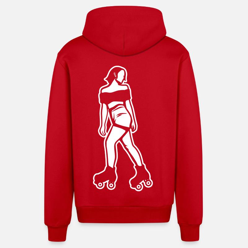 Patins à roulettes filles - Veste à capuche bio décontractée fabriquée en UE - rouge