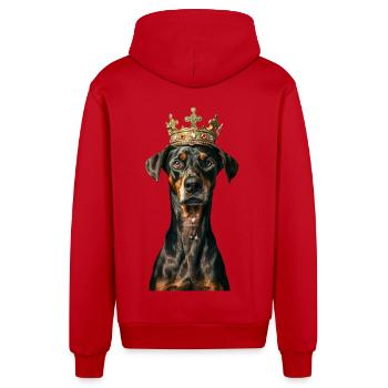Dobermann - Organic Relaxed Kapuzenjacke Made in EU - Rot - Hinten