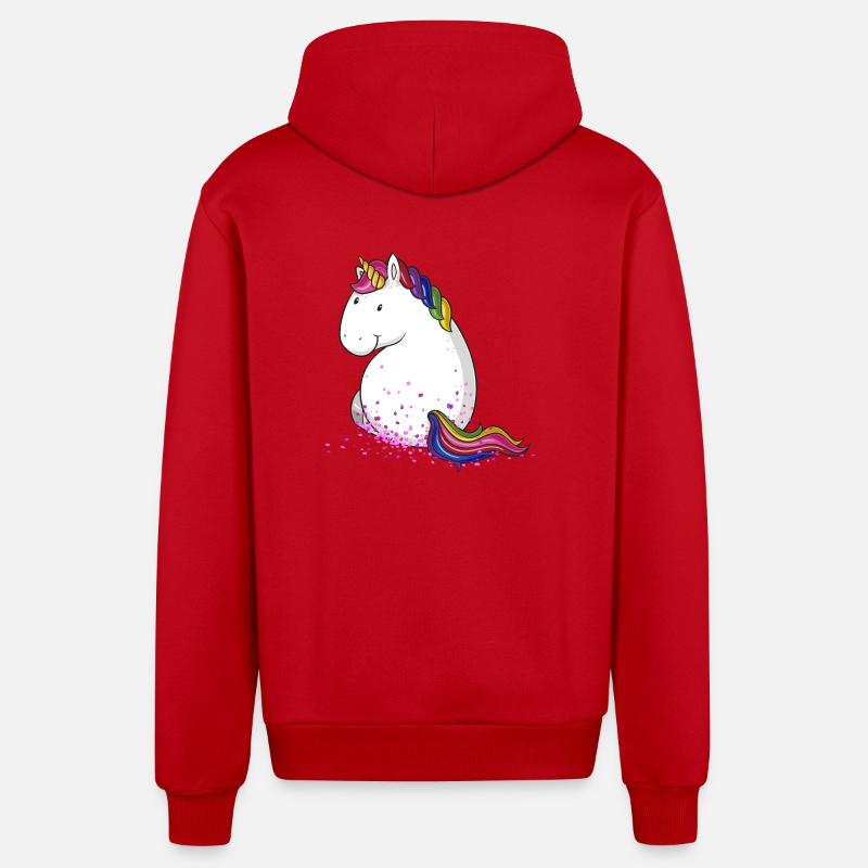 Konfetti Einhorn Comic - Organic Relaxed Kapuzenjacke Made in EU - Rot