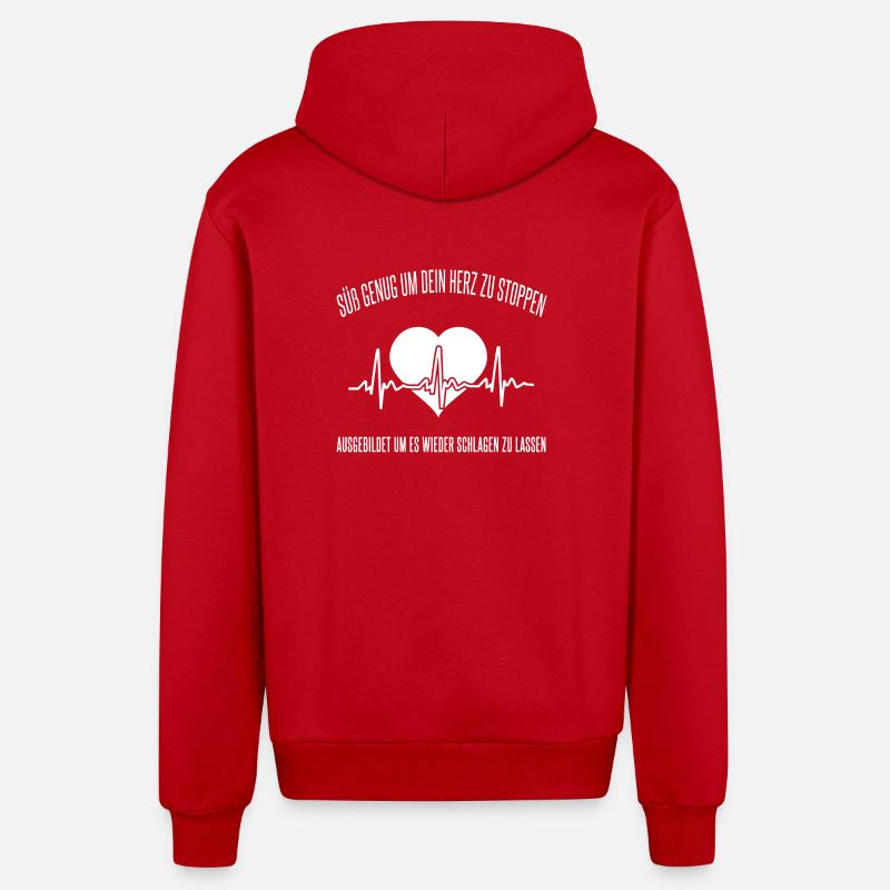 infirmière - Veste à capuche bio décontractée fabriquée en UE - rouge