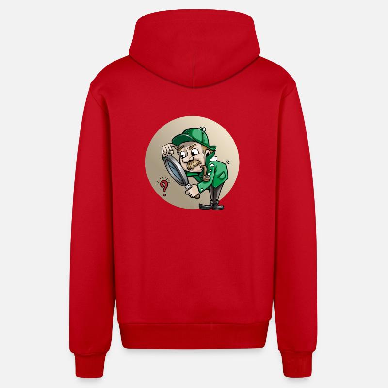 detective detective private investigationgator1 - Veste à capuche bio décontractée fabriquée en UE - rouge