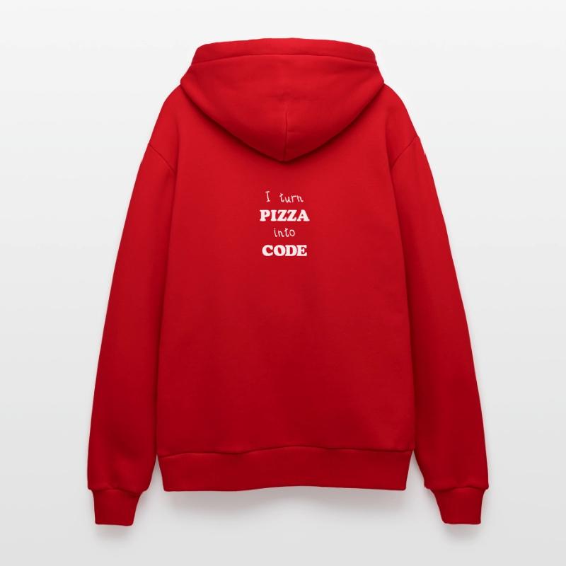 Je tourne Pizza dans le code de script programmeur Conception Veste à capuche bio décontractée fabriquée en UE