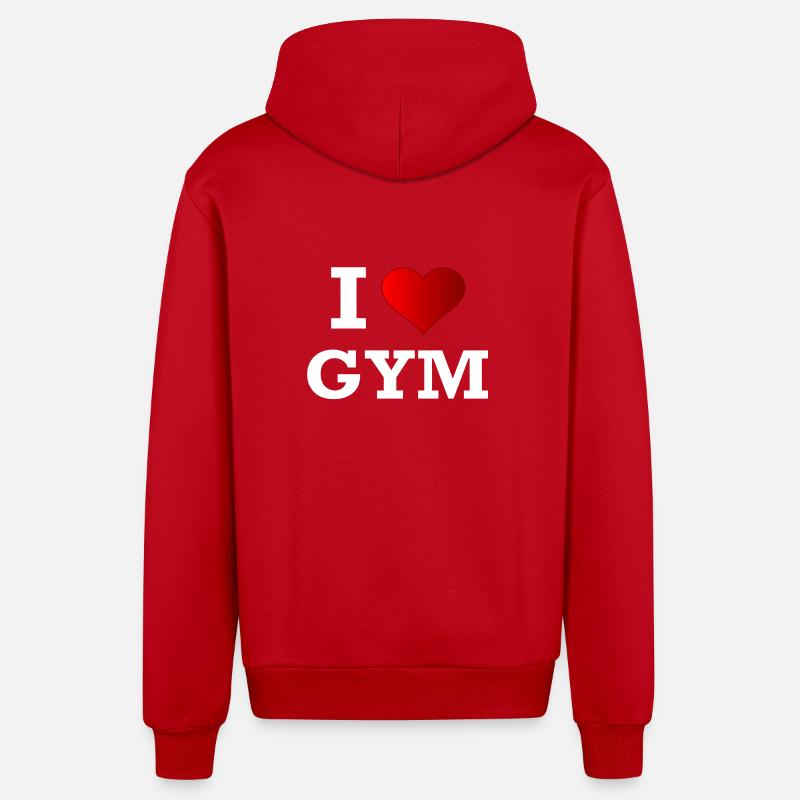 J'AIME GYM - Veste à capuche bio décontractée fabriquée en UE - rouge