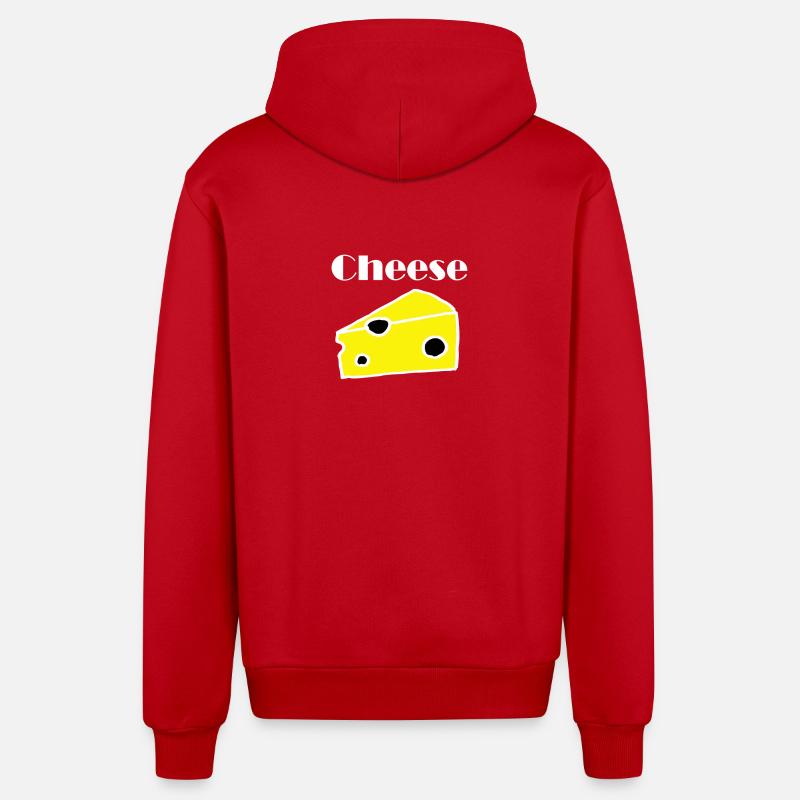 Cheese cheese - Organic Relaxed Hooded Jacket Made in EU - red