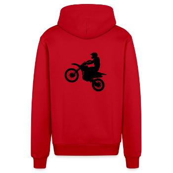 Motorcross - Organic Relaxed Kapuzenjacke Made in EU - Rot - Hinten