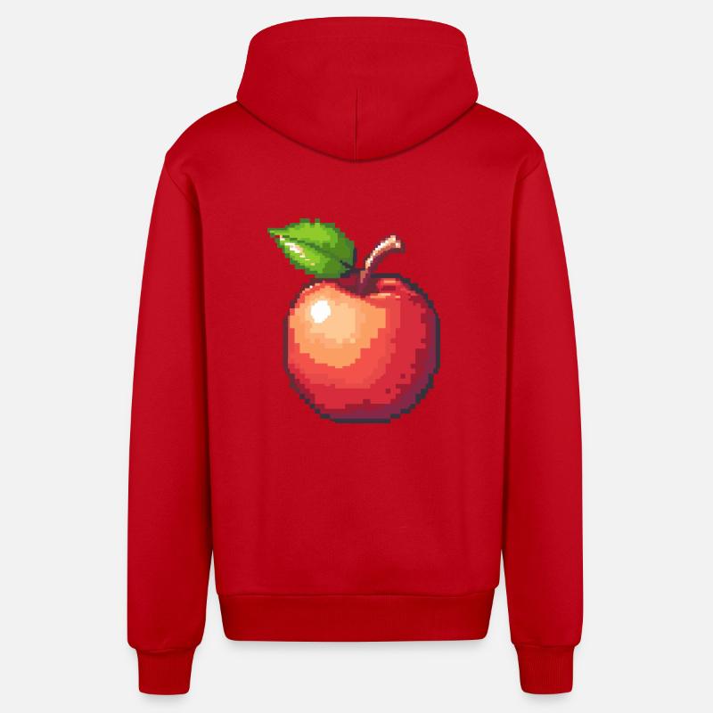 Icône Apple Pixel - Veste à capuche bio décontractée fabriquée en UE - rouge