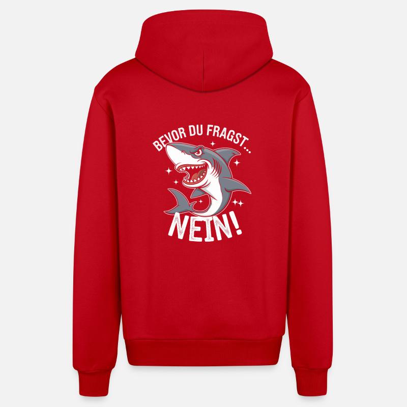Requin Requin Requins Requin - Veste à capuche bio décontractée fabriquée en UE - rouge