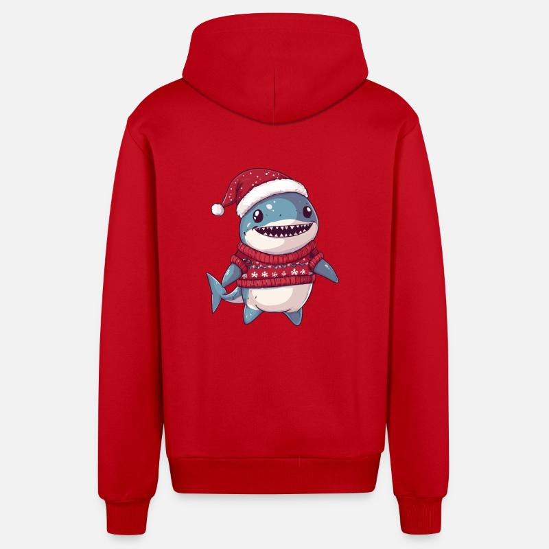 Hai Weihnachten Comic - Organic Relaxed Kapuzenjacke Made in EU - Rot