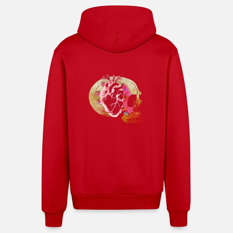 Headbleed - Organic Relaxed Kapuzenjacke Made in EU - Rot