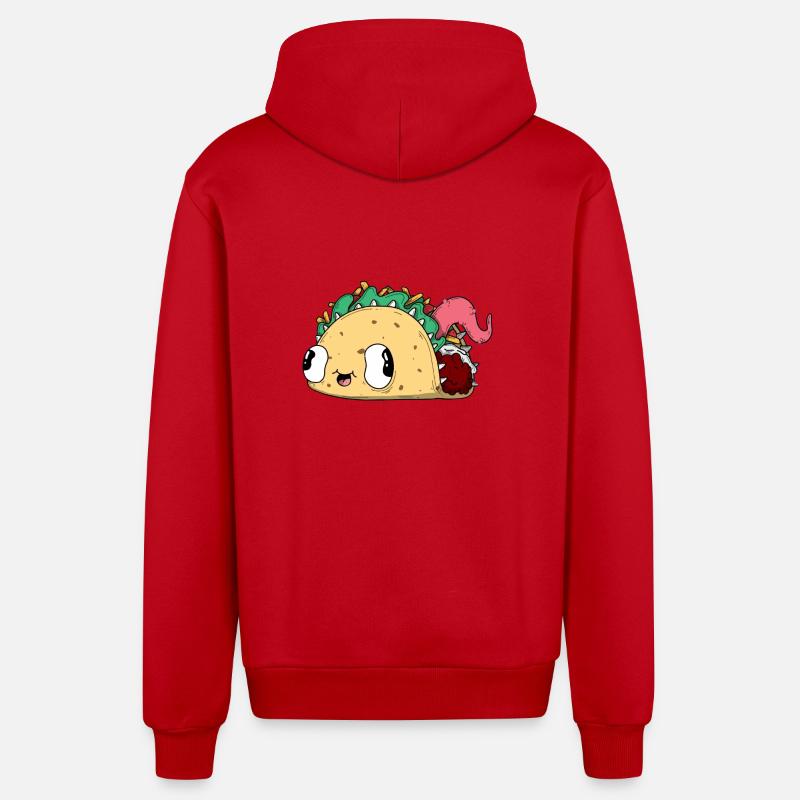 Taco - Veste à capuche bio décontractée fabriquée en UE - rouge