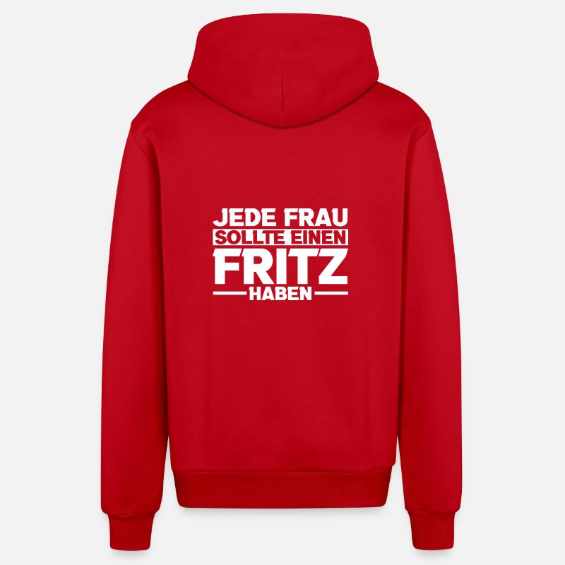 Fritz - Organic Relaxed Kapuzenjacke Made in EU - Rot
