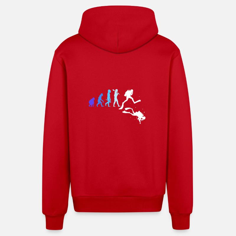 Plonger - Veste à capuche bio décontractée fabriquée en UE - rouge
