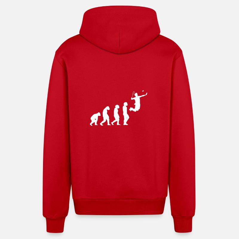 Federball Evolution Badminton - Veste à capuche bio décontractée fabriquée en UE - rouge