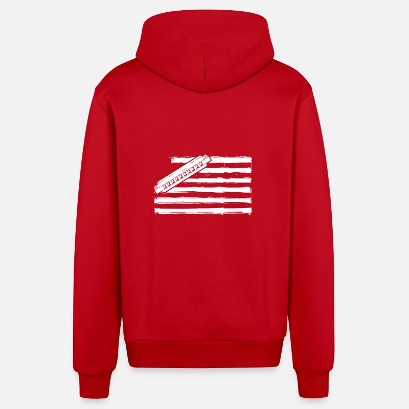 Harmonica Harmonica - Veste à capuche bio décontractée fabriquée en UE - rouge