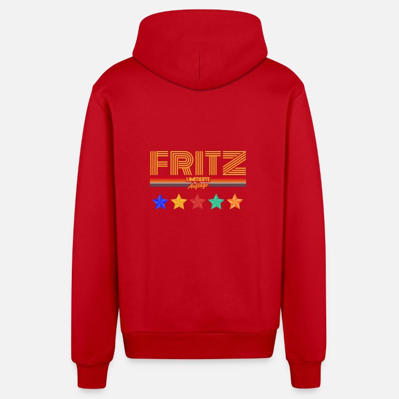 Fritz - Veste à capuche bio décontractée fabriquée en UE - rouge
