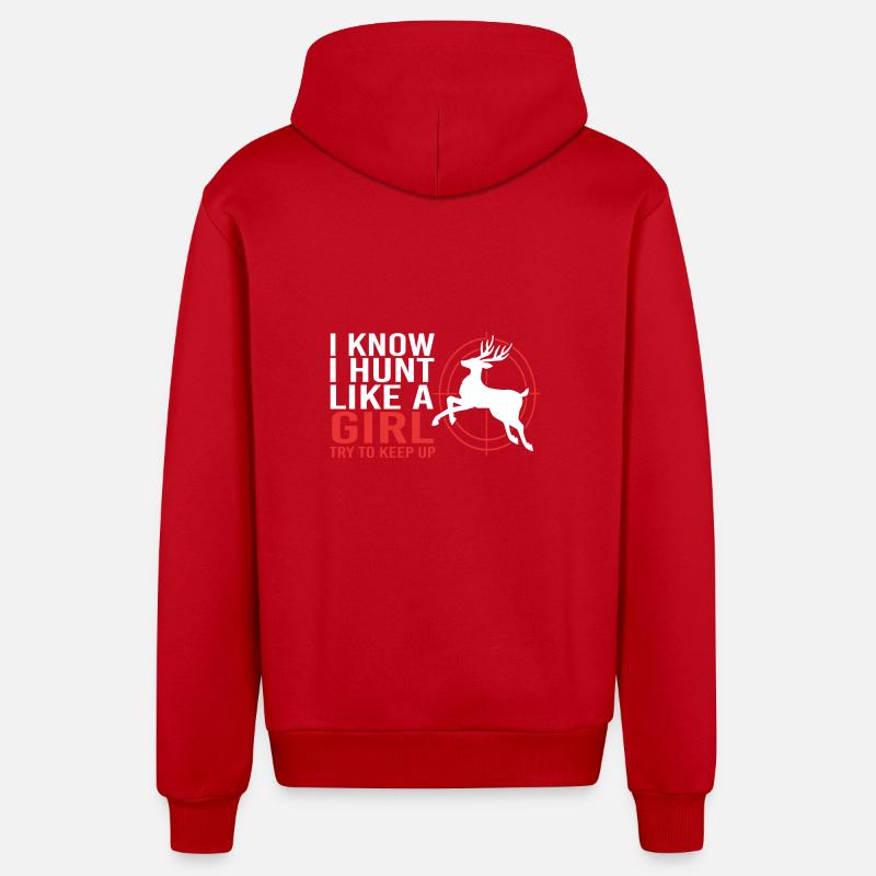 Chasse au chasseur - Veste à capuche bio décontractée fabriquée en UE - rouge