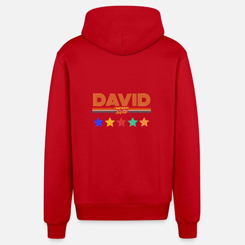 David - Organic Relaxed Kapuzenjacke Made in EU - Rot