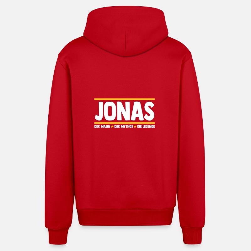 Jonas - Veste à capuche bio décontractée fabriquée en UE - rouge