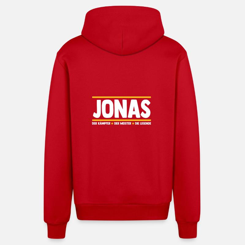 Jonas - Veste à capuche bio décontractée fabriquée en UE - rouge