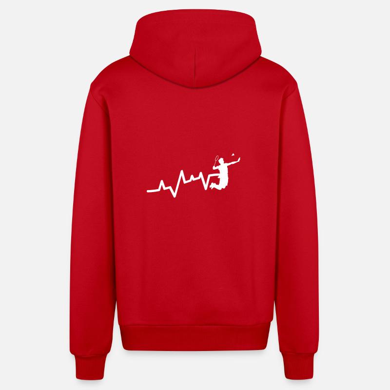 Federball Evolution Badminton - Veste à capuche bio décontractée fabriquée en UE - rouge