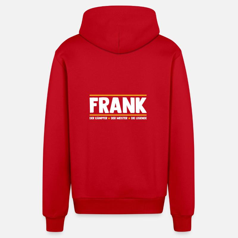 Franc - Veste à capuche bio décontractée fabriquée en UE - rouge