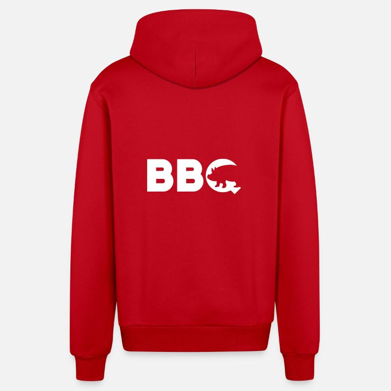 BBQ - Organic Relaxed Kapuzenjacke Made in EU - Rot