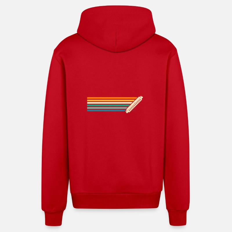Harmonica Harmonica - Organic Relaxed Hooded Jacket Made in EU - red