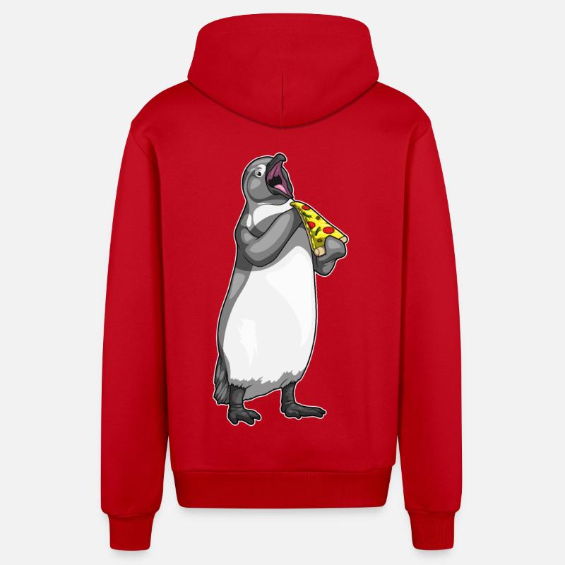 Pizza pingouin - Veste à capuche bio décontractée fabriquée en UE - rouge