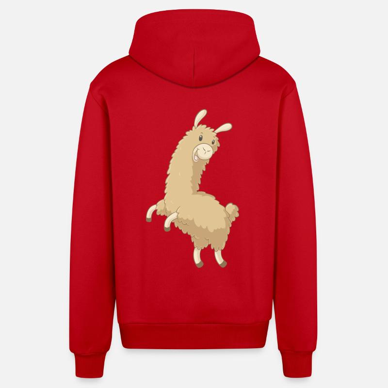 Sauter alpaca Comic - Veste à capuche bio décontractée fabriquée en UE - rouge