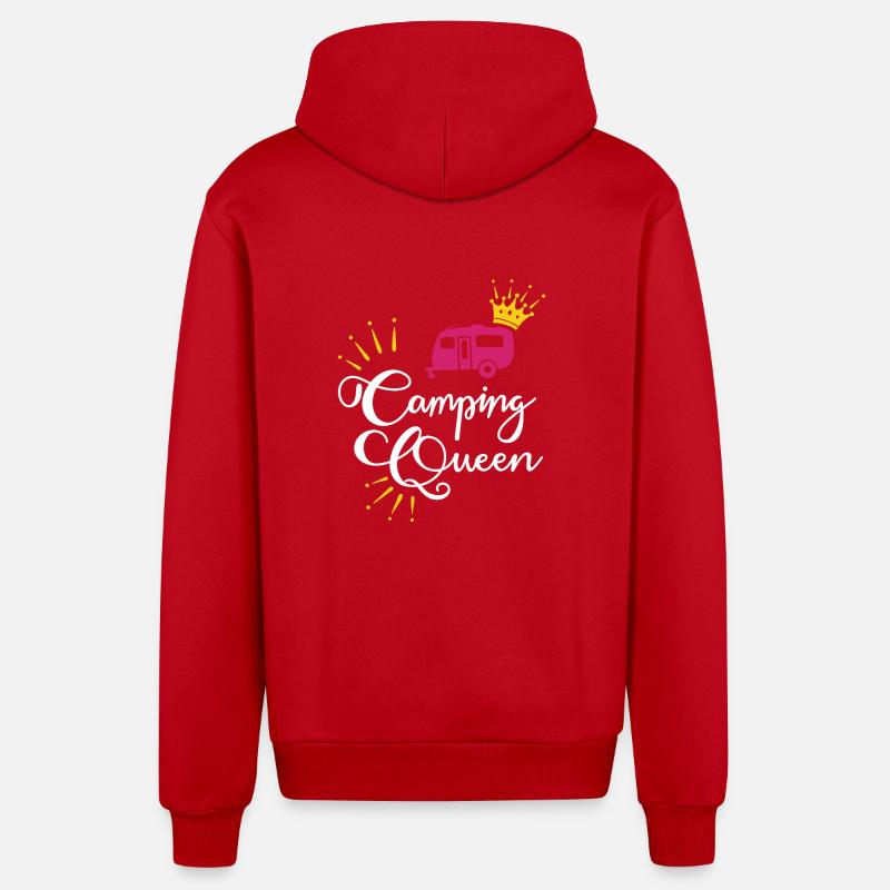 Camping Queen Caravane - Veste à capuche bio décontractée fabriquée en UE - rouge