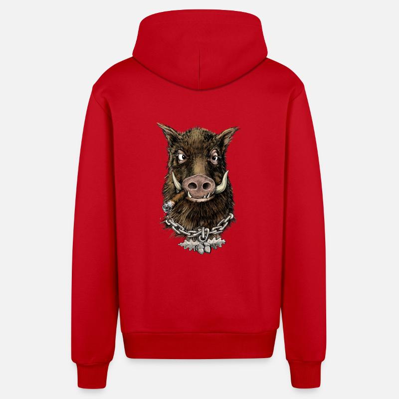 Cooler Eber - Veste à capuche bio décontractée fabriquée en UE - rouge