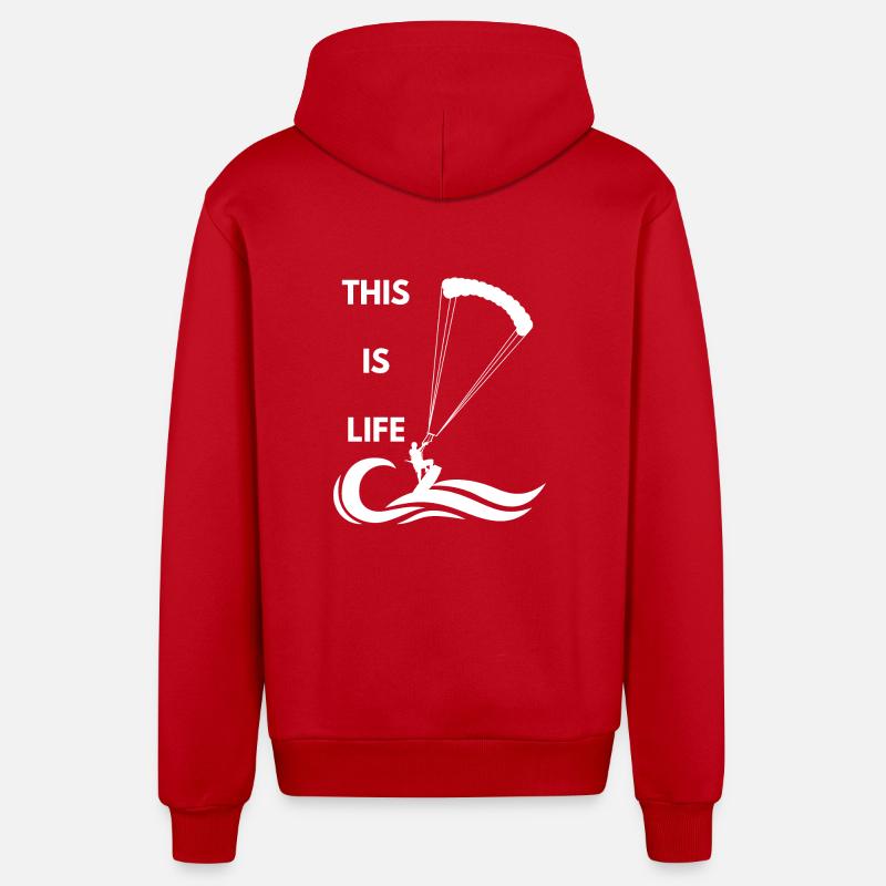 Kitesurf - Kitesurf - Kitesurf - Cadeau - Veste à capuche bio décontractée fabriquée en UE - rouge