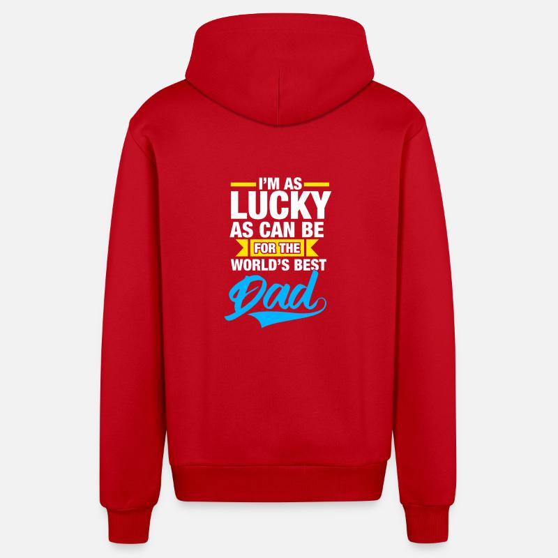 Bester Vater der Welt - Organic Relaxed Kapuzenjacke Made in EU - Rot