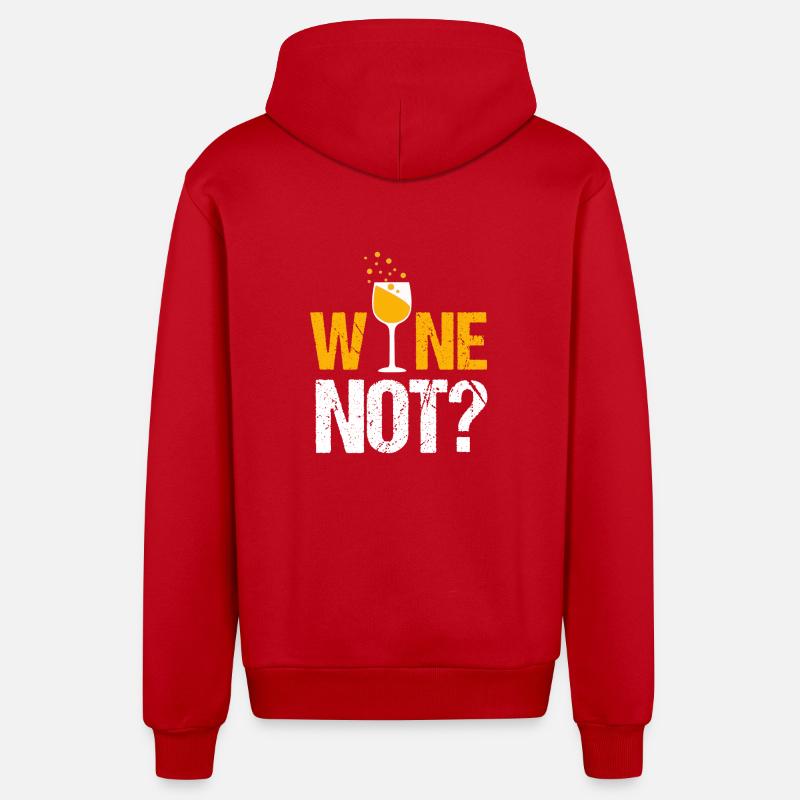 Pourquoi pas le vin? - Veste à capuche bio décontractée fabriquée en UE - rouge