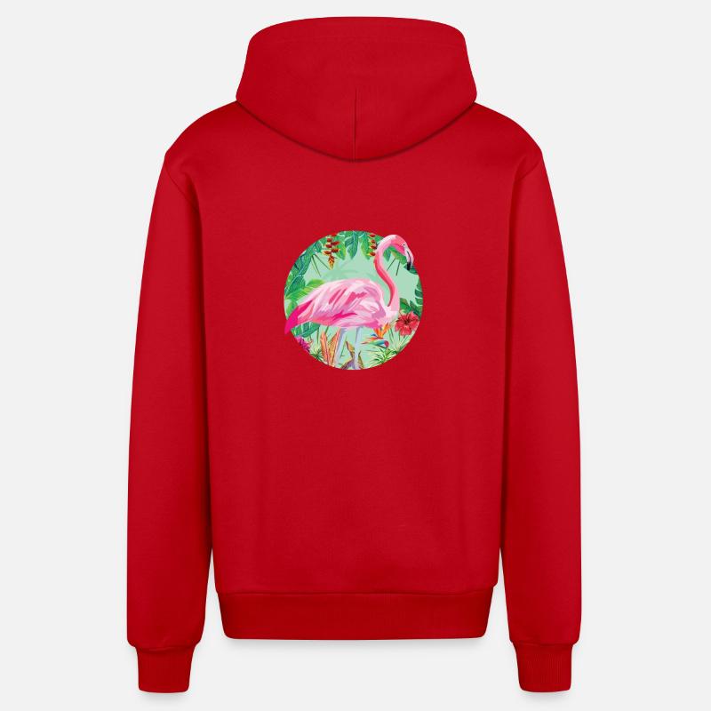 Flamingo - Organic Relaxed Kapuzenjacke Made in EU - Rot