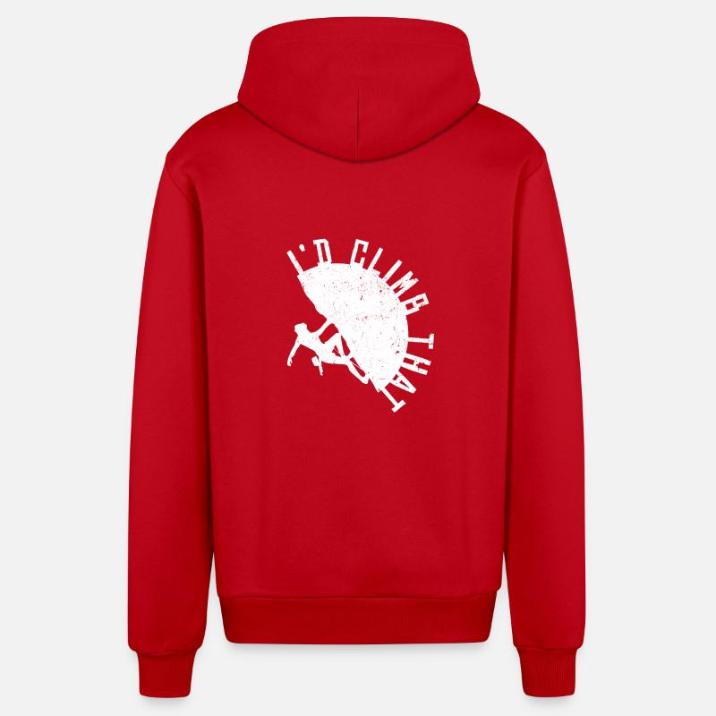 montée - Veste à capuche bio décontractée fabriquée en UE - rouge