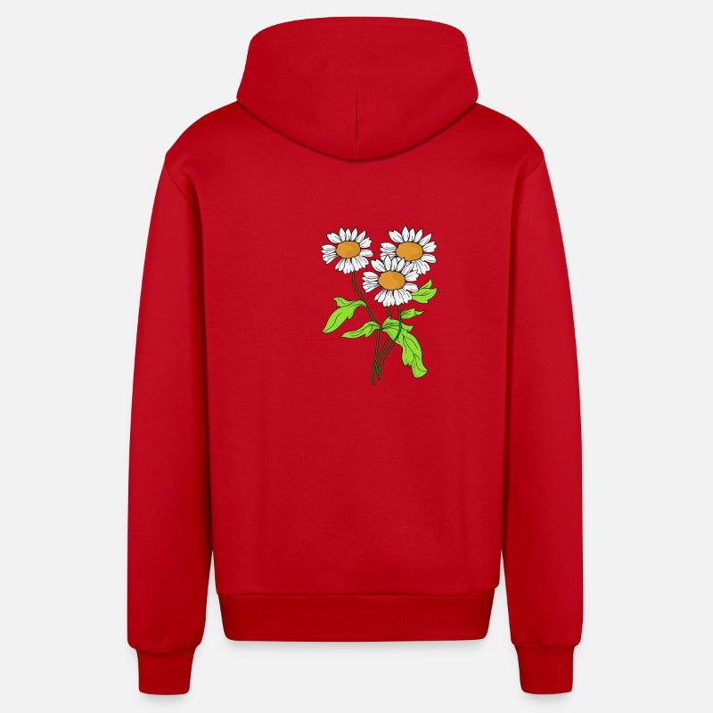 Gänseblümchen Blume Pflanze blühen Geschenkidee - Organic Relaxed Kapuzenjacke Made in EU - Rot